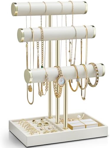 Vlando 3 Tier Bracelet Holder Organizer with Tray - Leather Jewel...