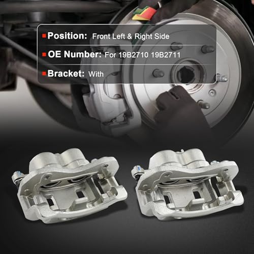 Image of cciyu Front Left & Right Brake Calipers Assembly w /Bracket 19B2710 19B2711 2001-2006 For Hyundai For Santa Fe /2001 For XG300 /2002-2003 For XG350