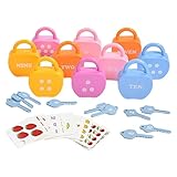 Kids Learning Locks With Keys - Preschool Number Matching Lock Game Set, Hands On Fine Motor Training Toy, Interactive Key Puzzle Board, Educational Activity System Supporting Early Learning Cognitive