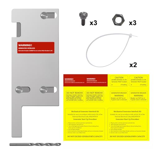 Kit de verrouillage de générateur avec espacement réglable de 8,9 à 10,2 cm - 6