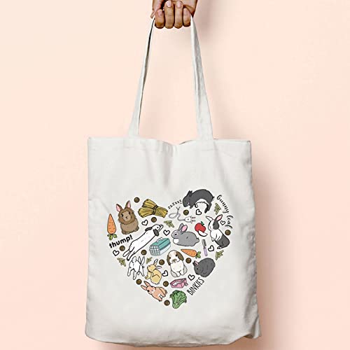 BLUPARK Bolsa Tote de Lona con Diseño de Conejo miniatura 5