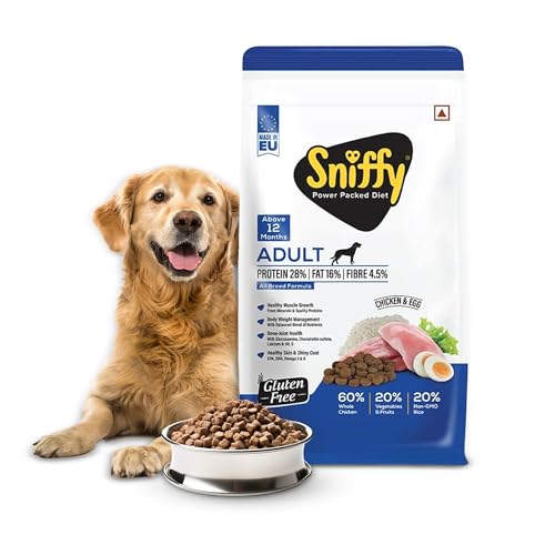 Sniffy Adult Dry Dog Food – 10 kg, | Real Chicken & Egg, Power Packed High Protein Diet for All Breeds | Gluten Free Food for Dogs Sniffy Adult Dry Dog Food – 10 kg, | Real Chicken & Egg, Power Packed High Protein Diet for All Breeds | Gluten Free Food for Dogs