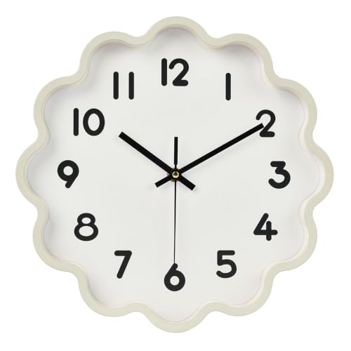 Image of HZDHCLH Wall Clocks Battery Operated 12 Inch Cloud Shaped Wall Clock Silent Non Ticking Modern Decorative Clock with 3D Numbers for Bedroom Living Room Nursery Classroom White