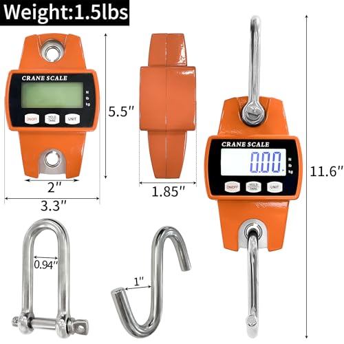 Sutekus Balança digital para pendurar 299 kg balança portátil de guindaste à prova d'água balança d