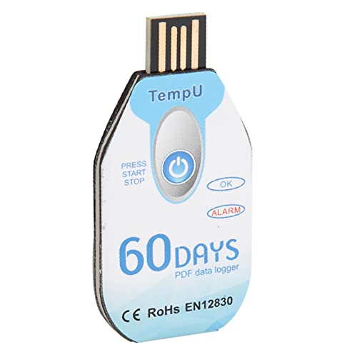 Temperatur-Datenlogger, Einweg-PDF-Bericht, USB-Anschluss, 10.000 Punkte, mit Licht- und Temperatursensor Zur Überwachung der Kühlkette