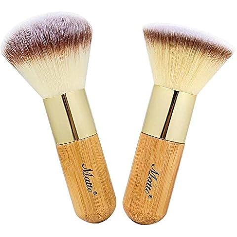 Matto Makeup Brush Set 2 Pieces Face Blush Kabuki Powder Foundation Makeup Brushes for Mineral BB Cream Cover