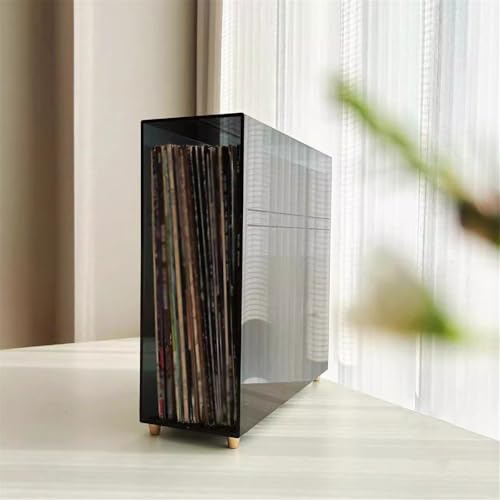 Soporte acrílico for discos de vinilo y estante de almacenamiento de CD expositor vertical 5
