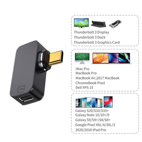 Image of Magnetic USB Type-C to Mini DisplayPort Adapter L-Shape Converter, 8K60Hz UHD Output, Aluminum Alloy Type-C to Mini DP Connector for Samsng, Pixel, One-Plus, iPad USB-C, MakBook, Dell, Lenvo