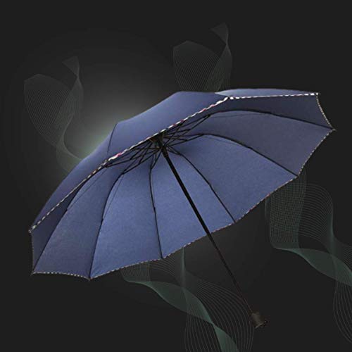 Image of KEKEMI 3 Fold Plain Pipine Umbrella for Men & Women