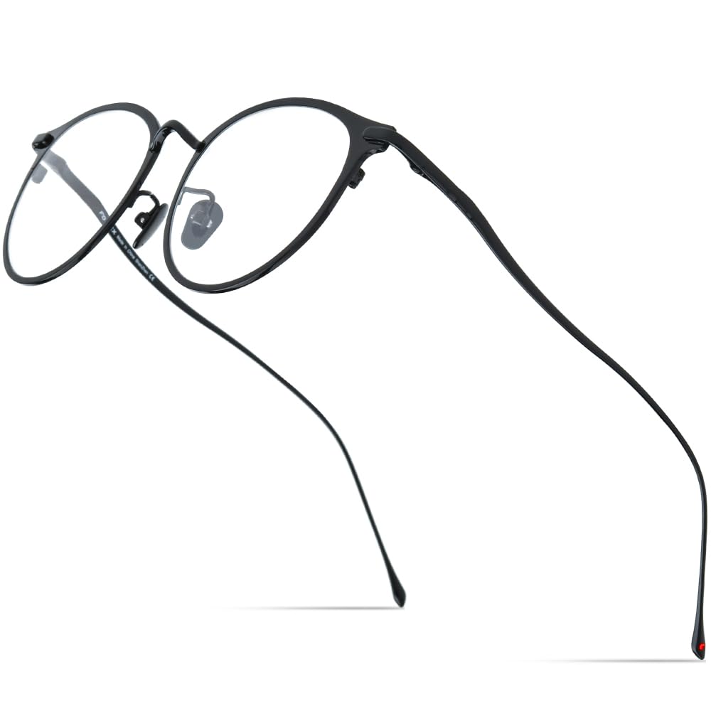 Titanium Glasses Frame, Women Round Myopia Optical Eyeglasses 8509