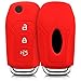 Produktbild kwmobile Autoschlüssel Hülle kompatibel mit Ford 3-Tasten Autoschlüssel Klapp - Silikon Schutzhülle Schlüsselhülle Cover in Rot