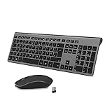 🎉【KABELLOSE TASTATUR MAUS】Funktastatur Maus Set ist mit verbessertem 2.4G-Chipsatz ausgestattet, bietet Ihnen die Freiheit der drahtlosen Kommunikation, Plug und Play, kein Treiber oder Software erforderlich, Die effektive Entfernung beträgt 10 Meter.