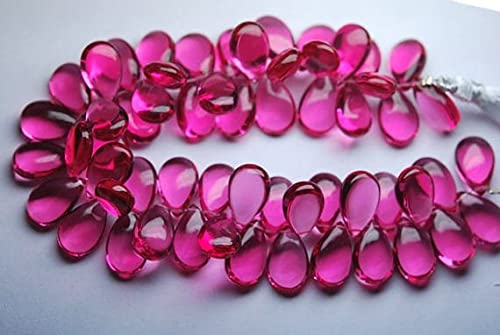 Quartz rose véritable en briolette poire 10x16mm pour haute joaillerie