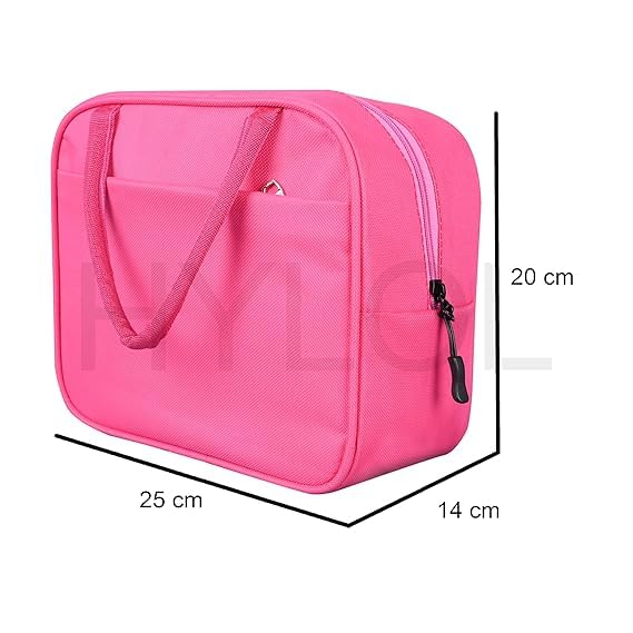 Image of Lunch Bag for Office Women Tiffin Box Bag Lunch Bag Thermal Insulated Waterproof and Reusable Lunch Bag for Men Women Office, School and Travel (Pink, Solid)