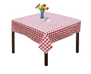 Oasis Home Collections Cotton gingham Square Table Cloth - (Red, Pack of 1) 2 Seater