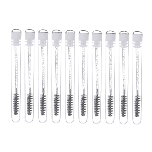 NOLITOY Elegant Eyebrow Brush Tube 10pcs Eyelash Applicator Lightweight Durable Ideal for Makeup on The Go