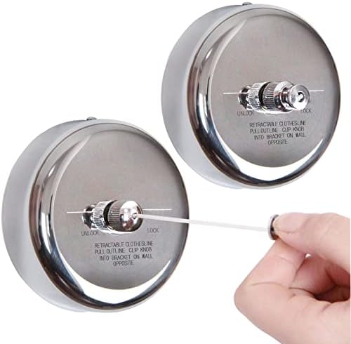 JHHSYU 2 Pcs Retractable Clothesline 304 Stainless Steel Durable with Heavy Duty Adjustable Rope Shower Clothes Line for Outdoor and Indoor