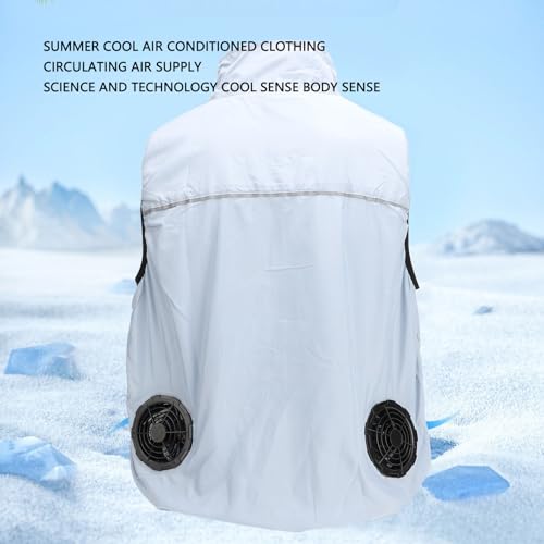 Kühlweste für Elektrische Ventilatoren, Sommer-Arbeitskleidung mit Klimaanlage, für Männer und Frauen, USB-betriebener Ventilatoranzug (2XL)