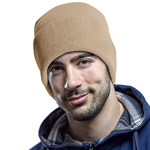 Touca Gorro Estilo Beanie Estilosa Frio Prática de Esportes Chapelaria Vintage – Bege