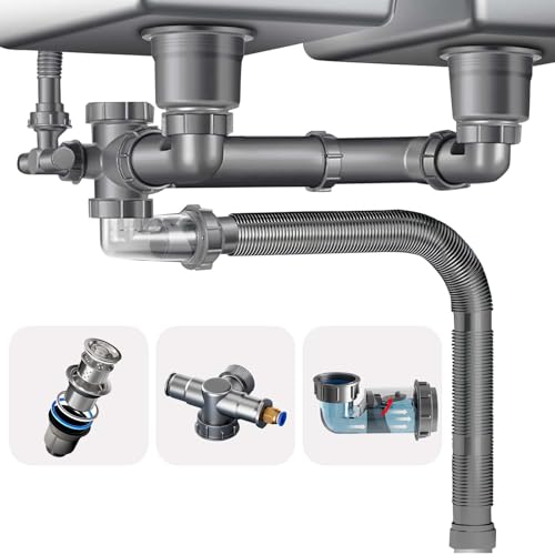 Kit Drenaje Cocina Doble Fregadero Ajustable QruiLanTu
