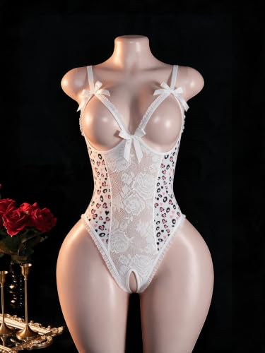 Image of Avidlove Women One Piece Lingerie Sexy Lace Babydoll Mini Bodysuit