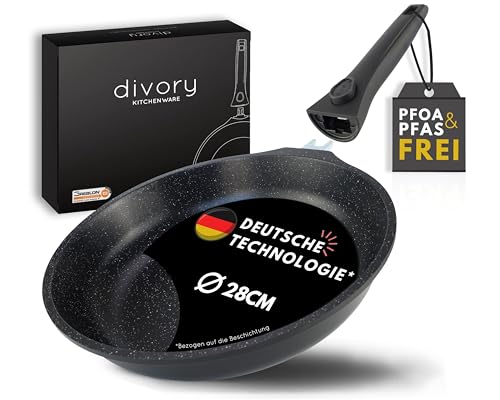 DIVORY große Bratpfanne 28 cm – Antihaftbeschichtet, Griff...