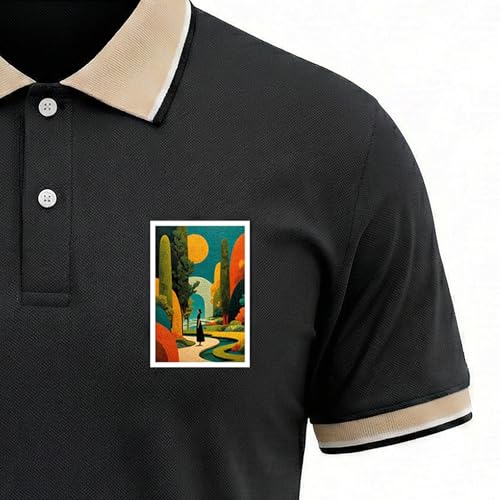 Image of Regular Fit Solid Half Sleeve Casual Tipping Collar Polo T-Shirt for Men