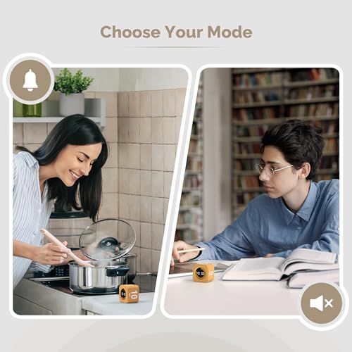 Image of KADAMS Timer Pomodoro - Productivity Pomodoro Cube, 5 /10 /25 /50 Min Countdown & Countup, Silent - for Work Study Workout Kitchen School Classroom Office ADHD Gift Kids (1, Light Mocha)