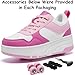 ANEFUN Roller Skate Shoes for Kids Girls Boys Detachable Wheeled Fashion Sneakers