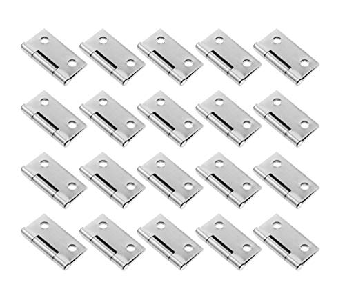 Karcy 20pcs 1.5-Inch 304 Stainless Steel Square Corner Furniture Cabinet Door Folding Butt