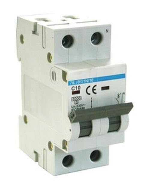 Interruptor magnetotérmico doble polo 16A 6KA Clase C 400V - Protección en instalaciones...