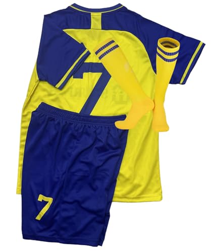 NASSR Soccer Jersey Kids Uniform 7# Soccer Jersey for Kids Boys Girls Youth Sizes (US, Numeric, 24, Regular, Yellow)