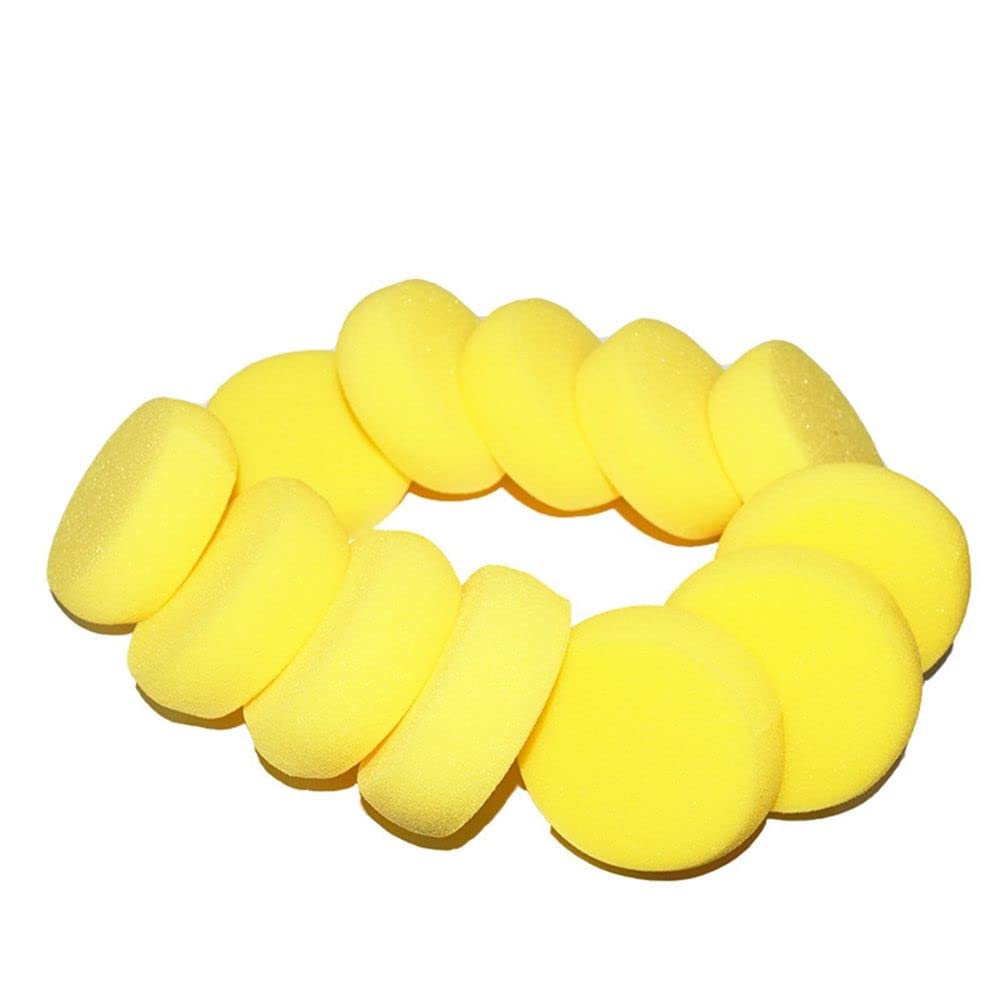 12 éponges Rondes Synthétiques Pour Aquarelle - Jaune - Outil Peinture, Poterie, Art Créatif - Lot Multi-usages