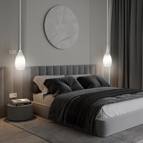 Image of Viinew Mini Glass Pendant Light,4.72 inch White Glass Hanging Light