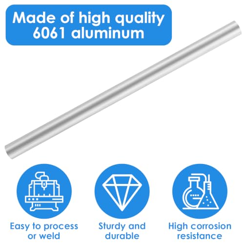 Image of 10PCS 1 /2 Inch Solid Round Aluminum Rod, 6061 T6 Aluminum Bar Stock, 13 inch Long Aluminum Round Stock for Industrial, DIY Craft, New Lathe Bar