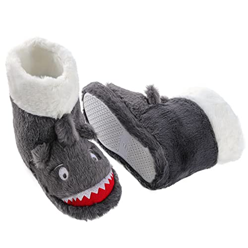 Girls Boys Unicorn Shark Bootie Slippers, Winter Warm Plush Fleece Cute Animal Design Slip-On Booties Indoor & Outdoor #TOP5