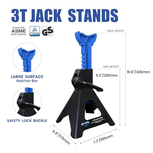 ANTPOWER 3 Ton ASME Certified Jack Stands