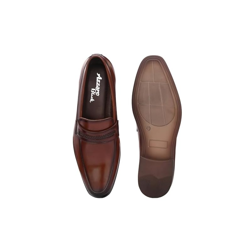 Azzaro Black Men's Mocassin Formal Shoes | 6247_GID | Brown | Size_11 - Image 5