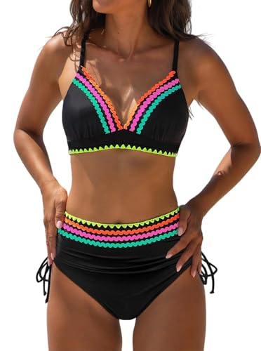 10 Best High-Waisted Bikinis That Flaunt Your Curves Beautifully 2 Popvil High Waisted Tummy Control Bikini Set