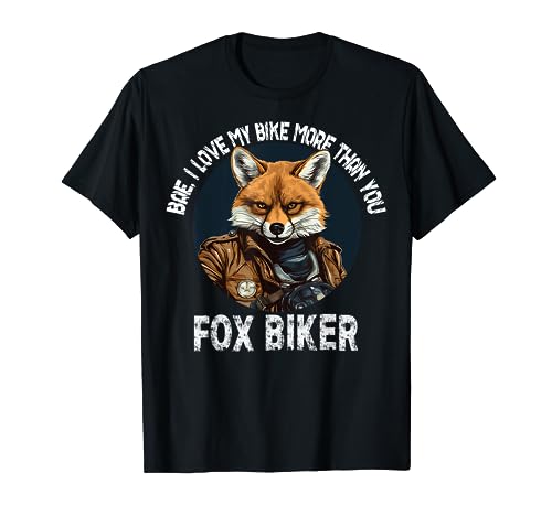 Funny motorcycle biker man bikers for women biker Fox Maglietta