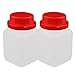 Aexit 2PCS 450ml Funnels Plastic Red Cap Square Wide Mouth Chemical Sample Reagent Bottle Filtering Funnels Sealling Bottle