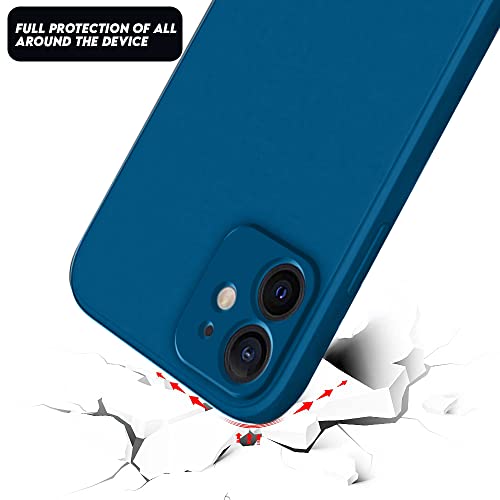 Image of Back Case Cover for iPhone 12 Mini Back Cover Case Camera Protection Soft Liquid Silicone Protective Back Cover Designed for iPhone 12 Mini (Blue)