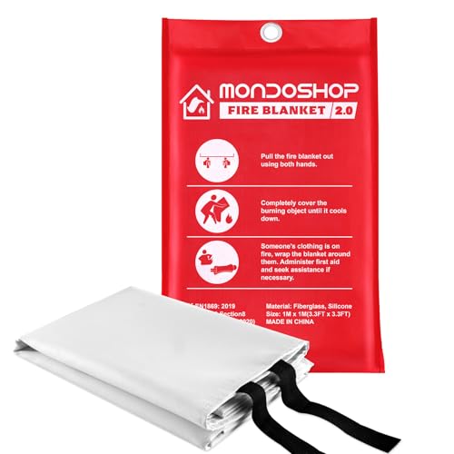 Image of Silicone Fire Blanket for Home & Kitchen Emergency, 40 inchx40 inch | Non-Itchy, Skin-Friendly, Higher Heat Resistance, Easy One-Throw Use, Multi-Purpose Fire Safety