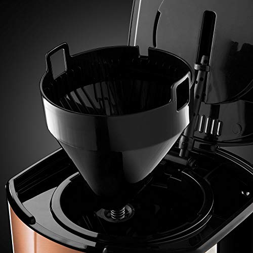 Russell Hobbs Cafetera de Goteo Luna Copper - 14 Tazas, Jarra Cristal 1,8L, Programable, Soporte de Filtro Lavable… - Imagen 6