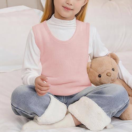 Girls Boys Winter Fleece Lined Vest Basic Solid Crew Neck Waistcoat Pullover Sleeveless Tank Top for 3-16 Years4
