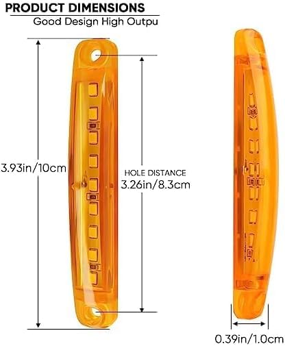 APSMOTIV 12V LED Clearance Lights Amber Color for Trucks Trailer RV Universal Fitment Outline Clearance Marker Light Set of 10 Pieces - Image 2 thumbnail