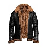 🤎 Herren Kunstleder Kunstleder Jacken Material: Die Herren Motorrad Lederjacke ist aus hochwertigem, extrem strapazierfähigem Leder, mit weichem, winddichtem und warmem Futter, leicht und strapazierfähig; weich zu tragen und bequem.