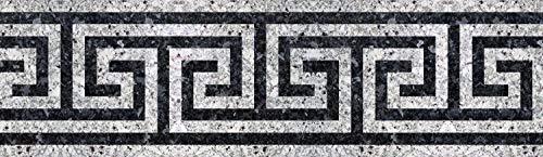 Image of WallDesign Wall Border - Ancient Greek Waves Pattern - for Bathroom, Kitchen, Living Room Decor - Roll 3 inch by 10 ft - Glossy Laminated Waterproof Vinyl Sticker