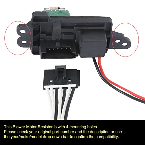 Hvac Fan Blower Motor Resistor Kit With Harness Compatible With 2002-2009 Chevy Trailblazer Gmc Envoy, 2004-2007 Buick Rainier, 2002-2006 Gmc Envoy Xl, 2003-2008 Isuzu Ascender，Replaces Oe# 89019100 #TOP3