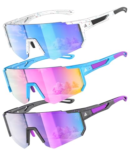 Image of Kids Sunglasses Youth Baseball Softball Sunglasses for Girls Boys Age 4-14 UV Protection Sports Kids 3 Pack